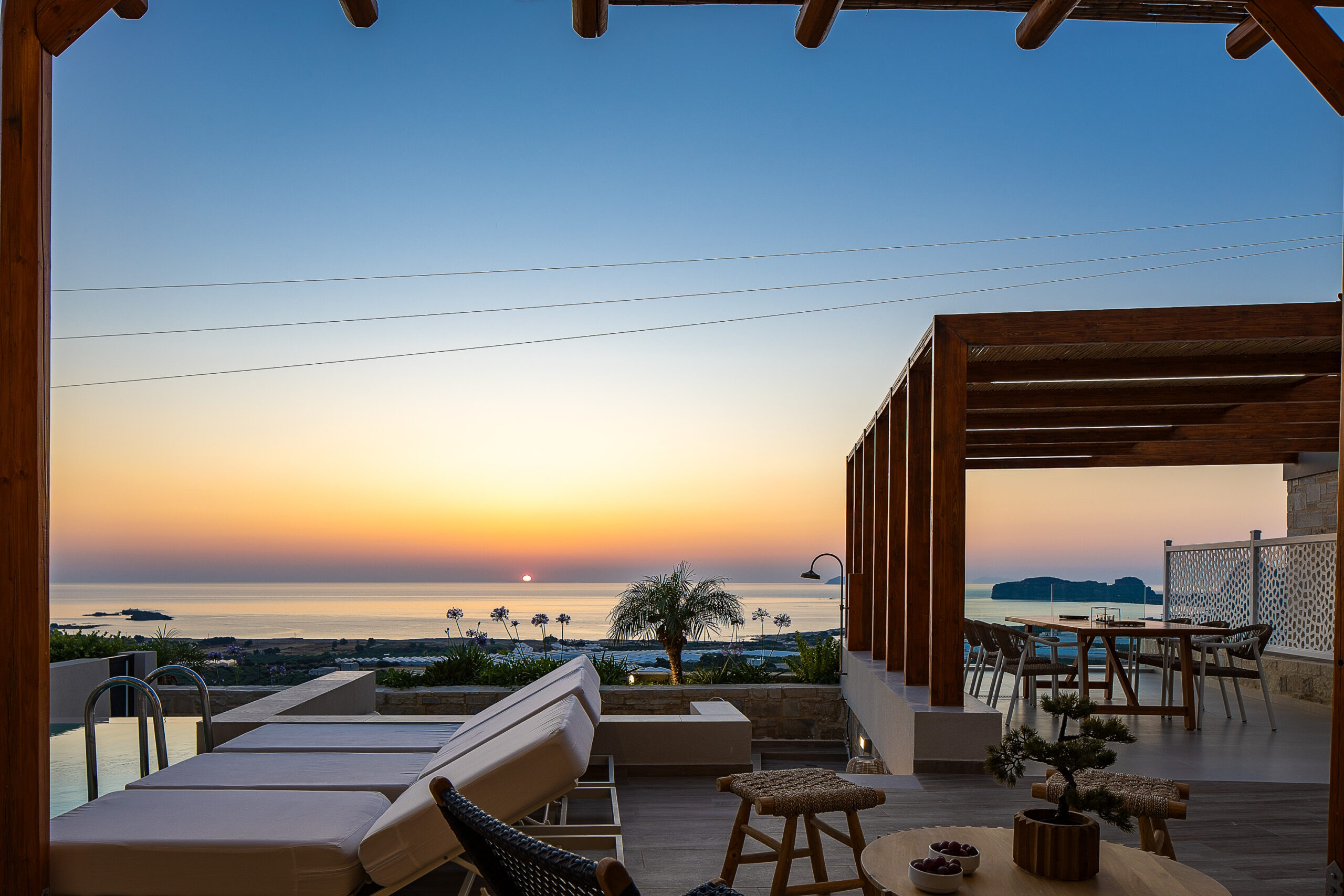 Sunset drop at Villa Domenica Chania