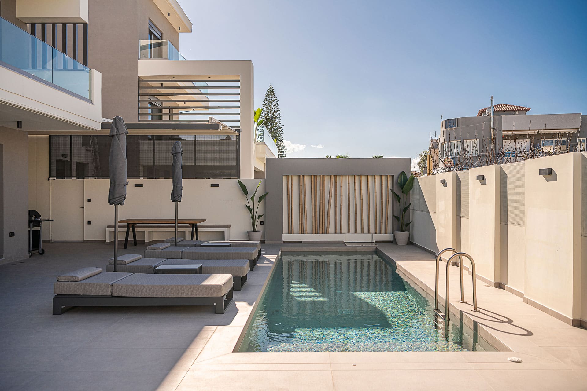 Outdoor space of Villa Melody at Chania
